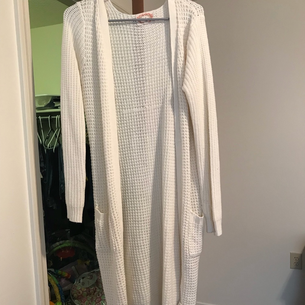 Cream long cardigan